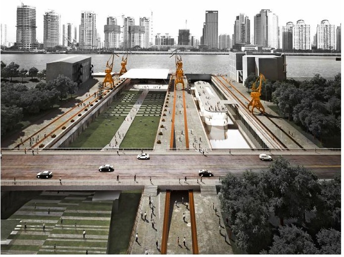 Infrastructural Urbanism: Yangpu Waterfront project view